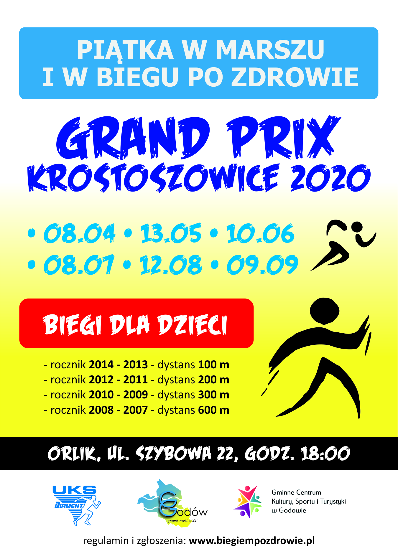 Plakat - cykl imprez sportowych odbywających się na Orliku w Krostoszowicach
